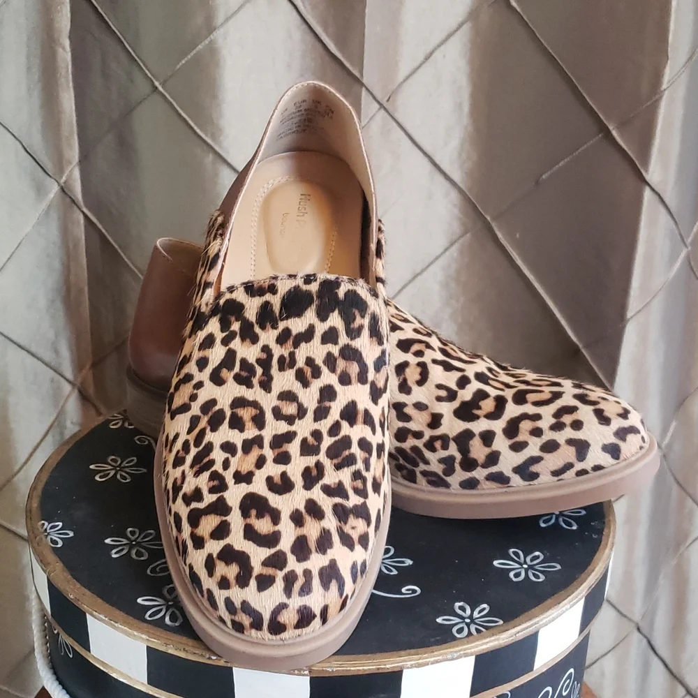 NWOT- Hush Puppies ‘Bailey’ Calf Hair Leopard Loafer - Picture 2 of 9